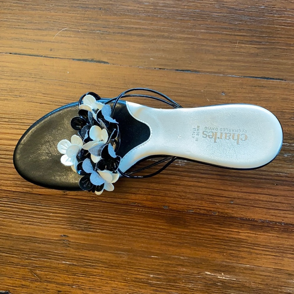 Flower heel- black